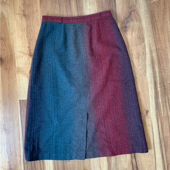 Vintage Panther A-line Wool Skirt Knee Length Jewel Tones - Picture 5 of 9
